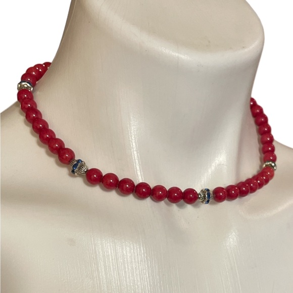 Hand Crafted Coral Statement Necklace 17” NWT - Picture 15 of 15